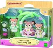 Sylvanian Families 5801 Deer Babies with Flower Swing Playset, Set with Animal Figures, Toy for Children from 3 Years