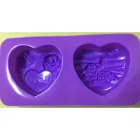 在飛比找蝦皮購物優惠-2孔 心形 波浪 玫瑰愛心 心形模具 手工皂模具   矽膠模