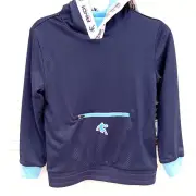 And1 (AND 1) Boys Reversible Active Pullover Hoodie, Navy Blue/Light Blue