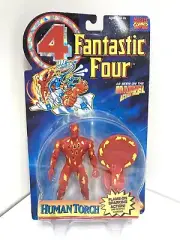 Fantastic Four Flame On Sparking Human Torch Action Figure Toy Biz 1995 Sealed