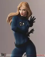 F4 Sue Storm Fan Art Resin Statue Pro Painted 1/4 Scale - Made To Order