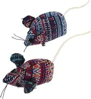 YARNOW 2pcs Plush Mouse Cat Interactive Chewing for Cats Safe Pet Teasing Fun and Entertaining Design