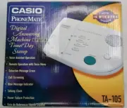 1990 VTG Casio PhoneMate Digital Answering Machine W/ Time Day Stamp TA-105
