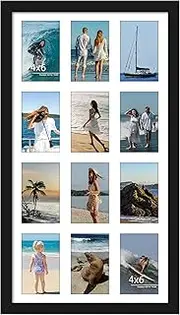 [DUENPY] 14x26 Collage Picture Frame 4x6 Collage Picture Frame Displays Twelve 4x6 inch Photos Available Horizontal Wall Mounting Display and Vertical Black