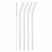 Leonardo Glass Straws CIAO Set of 4 with Cleaning Brush Borosilicate Glass 23 cm