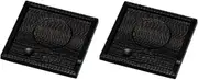 Wakaizumi Lacquerware H-1-15 Kappo Lacquerware Square Rice Bowl Steamer Stand, Black Wood Grain, Set of 2