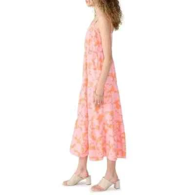 Sanctuary Midi Dress Womens XL Pink Smocked Straps Tiered Beach Resort Fest New