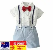 3 Pieces Baby Boys Party Wedding Tuxedo Top Shirt Pants Set Size 1-6Years