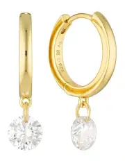 Georgini Mirage Alice White Cubic Zirconia Droplet Earrings Gold
