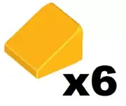 LEGO 6 New Bright Light Orange Cheese Slope 30 1x1x2/3 Sloped Food 54200 OR2