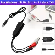 USB Audio Capture Card Grabber 3.5mm AUX RCA R/L for Tape CD Player to PC Laptop