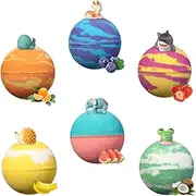 FRCOLOR Organic Bath Salt Balls 6 Mixed Animal Toys Shower Salt Balls for Spa Bath Present Sets Bathing Bubble Balls