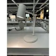 Ikea NYMANE Work Desk Table Lamp w Charging Base Steel, White NEW bulb Include