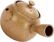 OFFSCH 1Pc Retro Ceramic Tea Kettle Teapot with Fine Filter for Easy Brewing Stylish Yellow Design for Home Decor and Practical Use