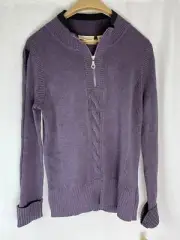 NWT Purple DKNY Jeans Women's Quarter-Zip Pullover Sweater XL