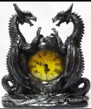DRAGONSTAR Dragon Clock Gothic Medieval Viking DWK Statue H11.5''xL9''xW5'' NIB