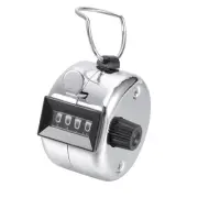 Hand Tally Counter 4 Digit Tally Counter Mechanic Palm Click Counter Silver Tone