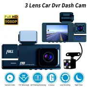 2 Inch IPS Screen Car Dash Cam 3-Channel Driving Recorder G-sensor Loop Recording Parking Monitoring