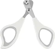 [-] Cat Nail Clippers Stainless Steel Pet Claw Scissors with 2mm Positioning Hole Non-Slip Cat Claw Trimmers Professional Cat Claw Scissors for Small Animals Birds Puppies [-](White)