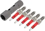 Windance 5pcs D8TC High Performance 3 Electrode Spark Plug for Motorcycle ATV Scooter Pit Dirt Bike Quadwith Socket Wrench, Ignition Sparkplug Replacement for 50cc to 150cc (D8TC)