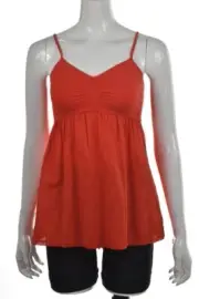 NEW Theory Jacinda Womens Top Size S Red Cotton Shirt Casual Blouse