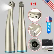 Dental 1:1 LED Fiber Optic Handpiece Contra Angle Fit E-type Electric Motor Bir