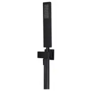 Square Shower on Bracket, Matte Black