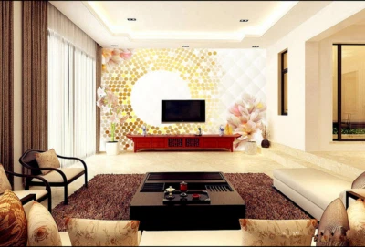 3D Golden Circle Flower 42472NA Wallpaper Wall Murals Removable Wallpaper Fay