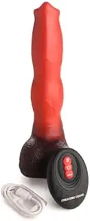 Fantasy Silicone Thrusting Toy with Remote Control, 3 Speeds, 4 Patterns, Red and Brown Sex Toys Vibrator Dildo Vibrater Sex Toysfemale Adult Toy Rabbit Thrusting Dildo Vibrators