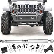 For Jeep Wrangler JK Dual Steering Stabilizer, N3 Dual Steering Stabilizer Kit for Jeep Wrangler JK 2007-2018 with 2" of Lift or Higher, Replace for 8734930