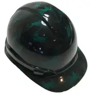 Hydro Dipped Hard Hat Ridgeline Cap Style Custom Dark Green Dragon Heads