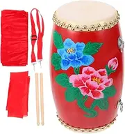 Abaodam Solid Wood Waist Drum Traditional Percussion Drum for Adults Students with Easy-carrying Strap