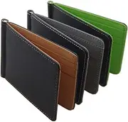 [BIGTEDDY] Clip Money Purse Leather Wallet Grey Credit Card Holder Mens Womens Ultra Slim
