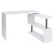 Artiss Computer Desk L-Shape Bookshelf White