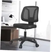 Armless Mesh Small Desk Chair for Office Computer Home with Lumber Support and