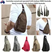 Mens Womens Canvas Messenger Bag or Sling Chest Satchel Bag and Backpack
