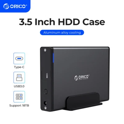 ORICO 2.5/3.5" HDD Enclosure Type-C SATA 3.0 Hard Drive Case External Laptop