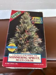 LEMAX Fibre Optics Shimmering Spruce Multi Color 6" Christmas Tree 94420