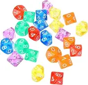 Toyvian 24pcs Acrylic Dice Set Sided Transparent Dice for Math Games Board Games and Party Activities Includes