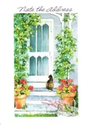 Tabby Cat Garden New Home Address We Moved Announcement Cards - Set of 8