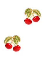 Crystal Haze Pop The Cherry 18kt Gold-plated Stud Earrings - Red ONE SIZE