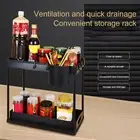 Under-cabinet Drawer Organizer Kitchen Sink Storage Rack with Pull-out Drawers