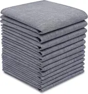 Selected Hanky 100% Cotton Men's Handkerchiefs/Hankies Solid Mid Gray Pack...