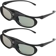 144HZ Active Shutter 3D Glasses Universal for DLPLink 3D Projectors, Lightweight Rechargeable 3D Glasses - 2Pack