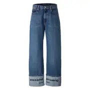 [Alexander Wang] Alexander Wang Cuffed Logo-detail Jeans 27 US BLUE