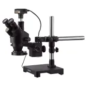 AmScope 7X-90X Trinocular Stereo Zoom Microscope Boom + 144-LED + 10MP Camera
