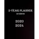 5-Year Planner 60-Month 2020 2024: 5 year monthly planner 8.5 x 11 to plan your short to long term goal, organizer .