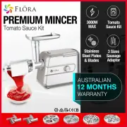 Flora Max 3000W Electric Meat Mincer Sausage Kibbeh Maker Tomato Sauce Kit
