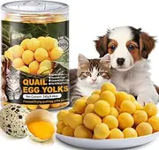 Freeze-Dried Quail Egg Yolk Pet Treats Snacks for Dogs Cats Natural High Protein, Healthy Tasty Freeze-Dried Pet Food Limited Ingredient 240g (L, Quail)