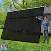 RV Awning Sun Shade Screen with Zipper 7'x15'3''(Fit for 16" Awning), 8.9 oz
